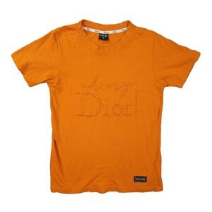 Dior T Shirt Women's Small Oh My Dior Embroidered Orange Short Sleeve